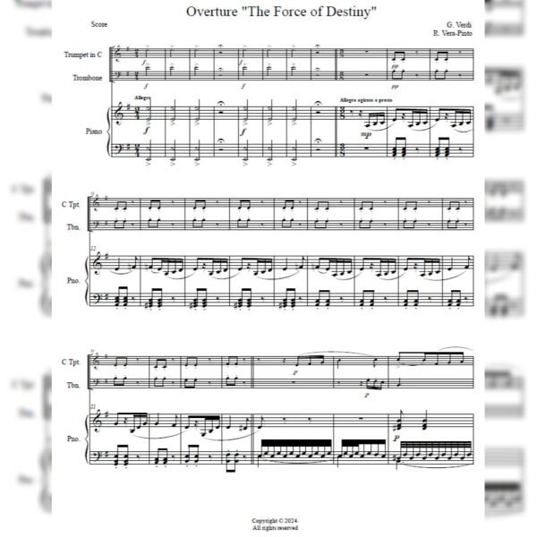FORZA SCORE The Force of Destiny Overture (Piano, Trump. & Tromb.)