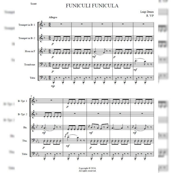 FUNI SCORRE Funiculí Funiculá (Brass Quintet)