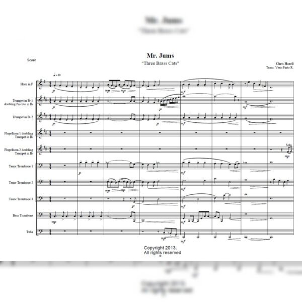 JUMS SCORE Mr. Jums (Brass Ensemble)