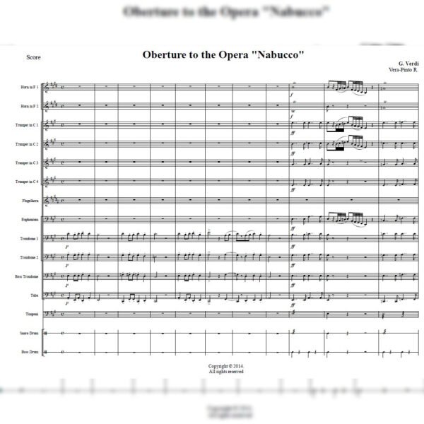 NABUCCO SCORE Nabucco Overture (Brass Ensemble)
