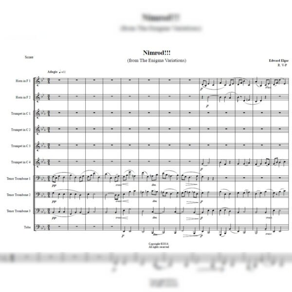 NIMROD SCORE Nimrod (Brass Ensemble)