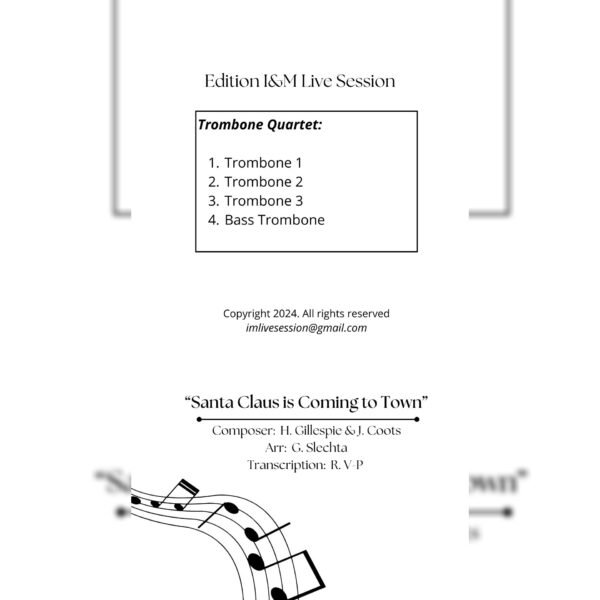 SANTA TT Santa Claus is Coming to Town ( Trombone Quartet)