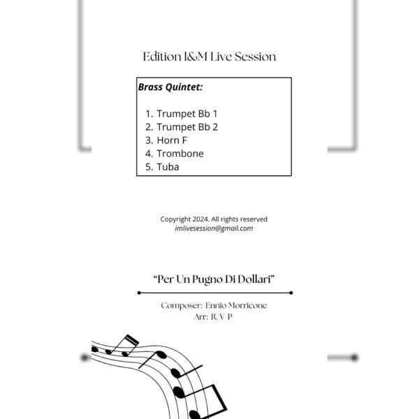 por un puñado Per Un Pugno Di Dollari (Brass Quintet)