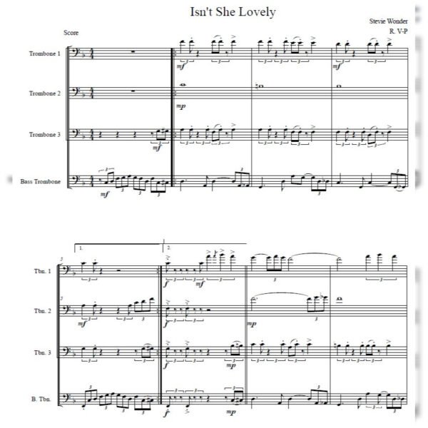 Isn't She Lovely (Trombone Quartet)