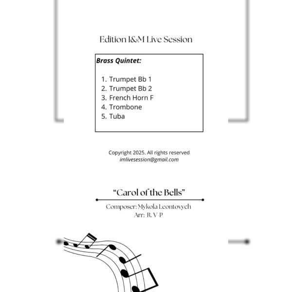 Carol of the Bells (Brass Quintet)