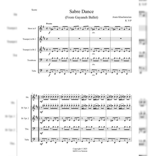 Sabre Dance (Brass Quintet)