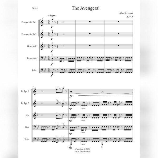 AVENGERS SCORE The Avengers (Brass Quintet)