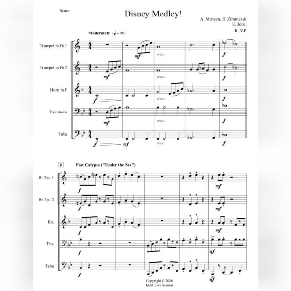 disney bq score Disney Medley (Brass Quintet)